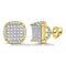 Micro Pave 18K Gold Plated 3D 5A Cubic Zirconia Men Women Cluster Stud Earrings